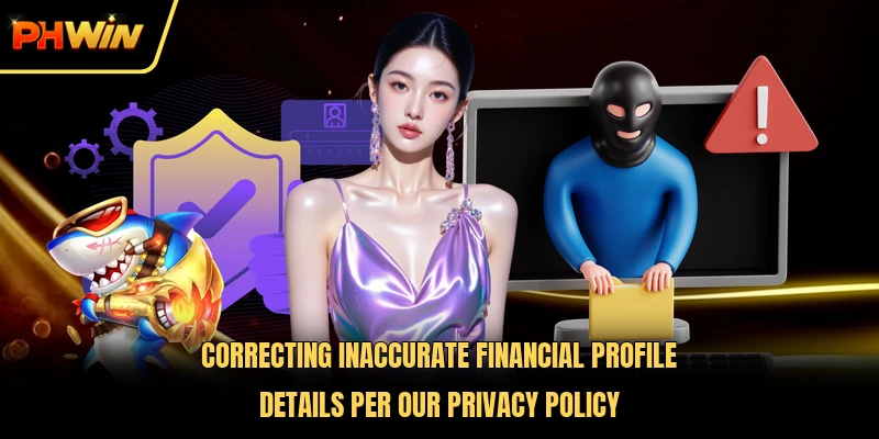 Correcting inaccurate financial profile details per our privacy policy