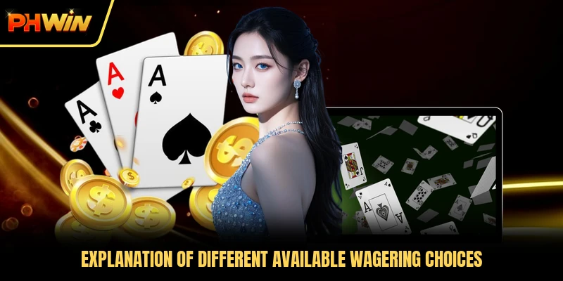 Explanation of different available wagering choices