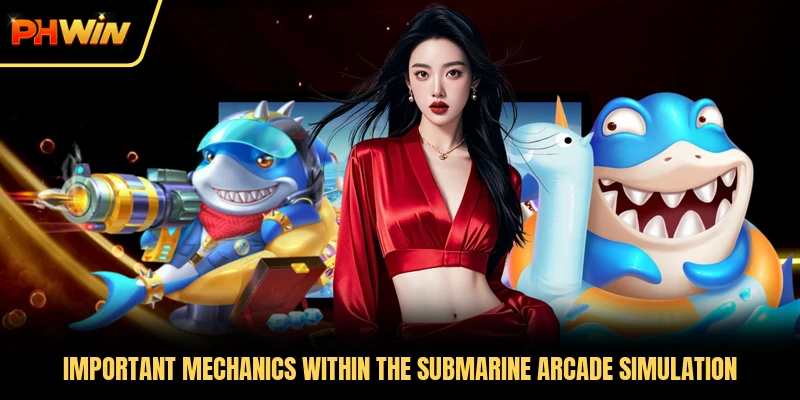 Important mechanics within the submarine arcade simulation