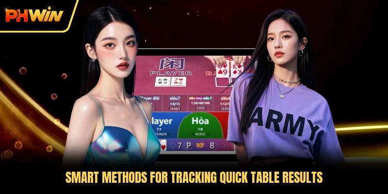 Smart methods for tracking quick table results