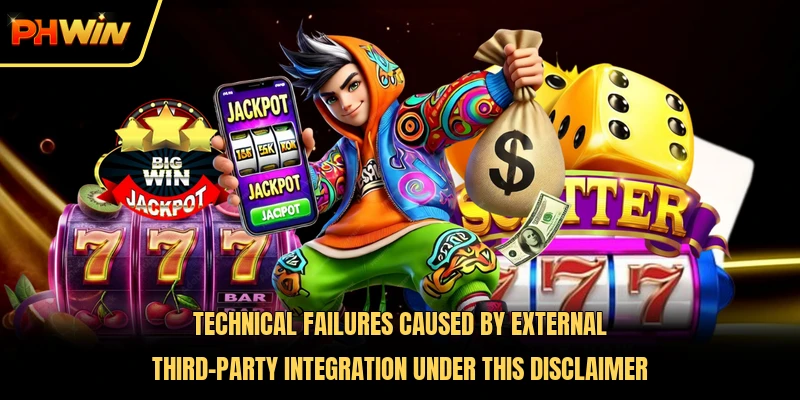 Technical failures caused by external third-party integration under this disclaimer 